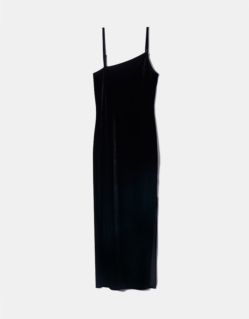 TALLY WEiJL, Black Velvet Midi Dress for Women