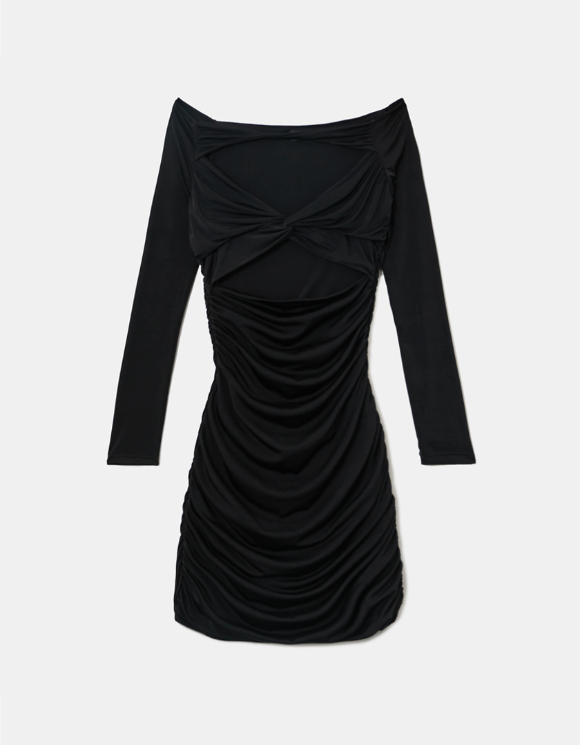 TALLY WEiJL, Schwarzes Bustier Mini Kleid aus Samt for Women