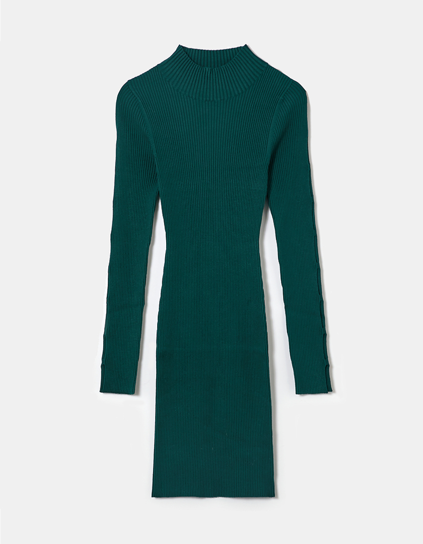 TALLY WEiJL, Green Cut Out Lurex Mini Jumper Dress for Women