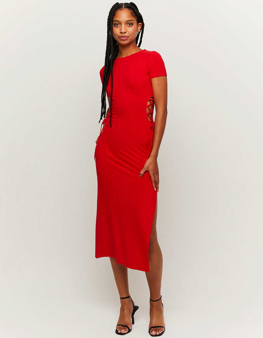 TALLY WEiJL, Red Cut Out Midi Dress for Women