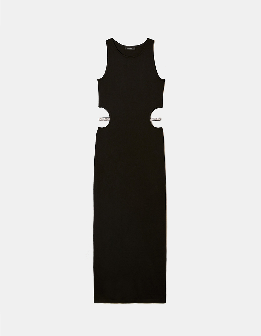 TALLY WEiJL, Vestito Maxi Cut Out Nero for Women