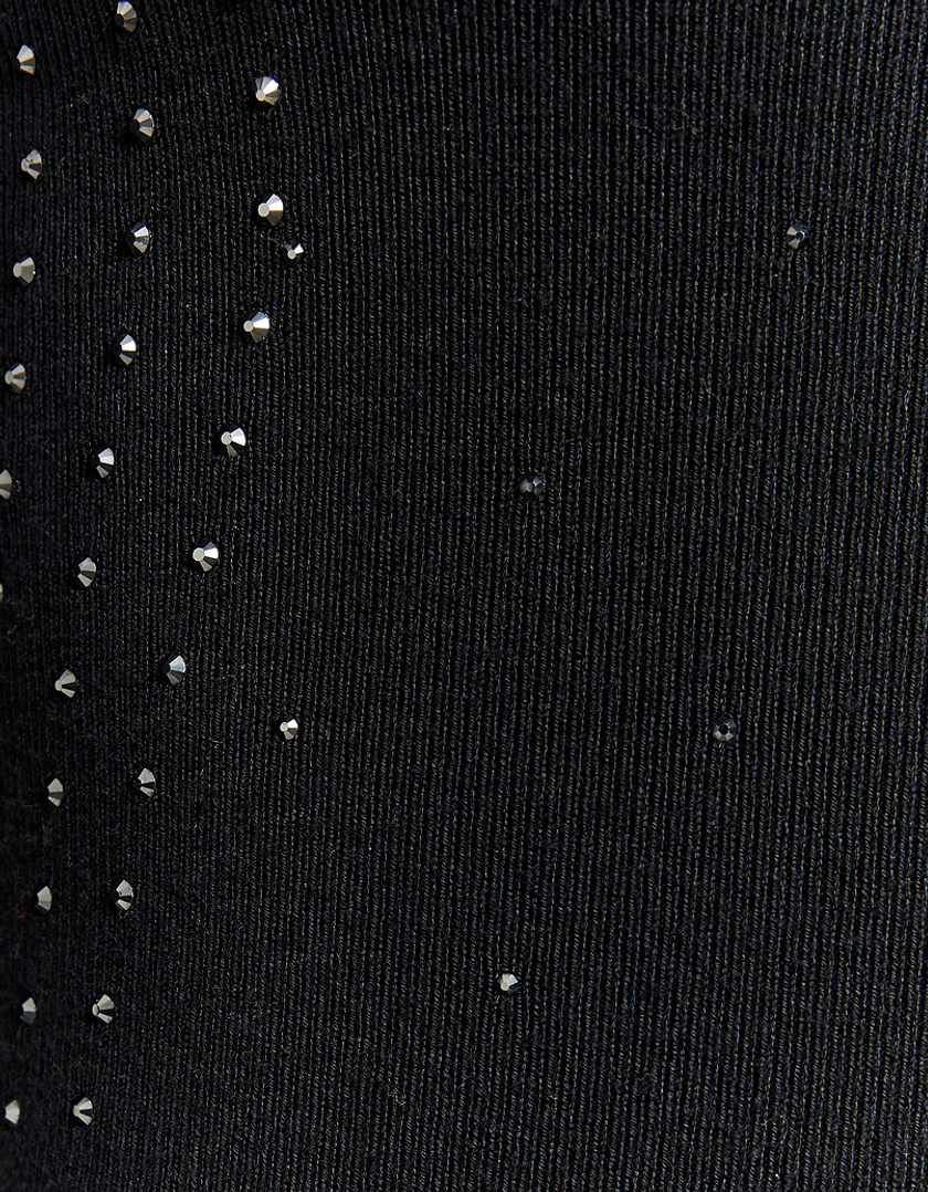 TALLY WEiJL, Mini abito nero in maglia con strass for Women