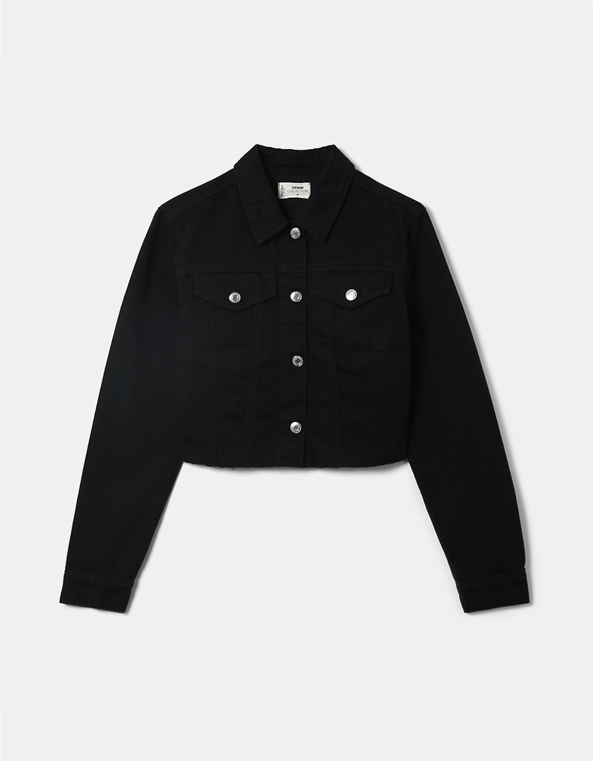 TALLY WEiJL, Black Long Sleeves Cotton Jacket for Women