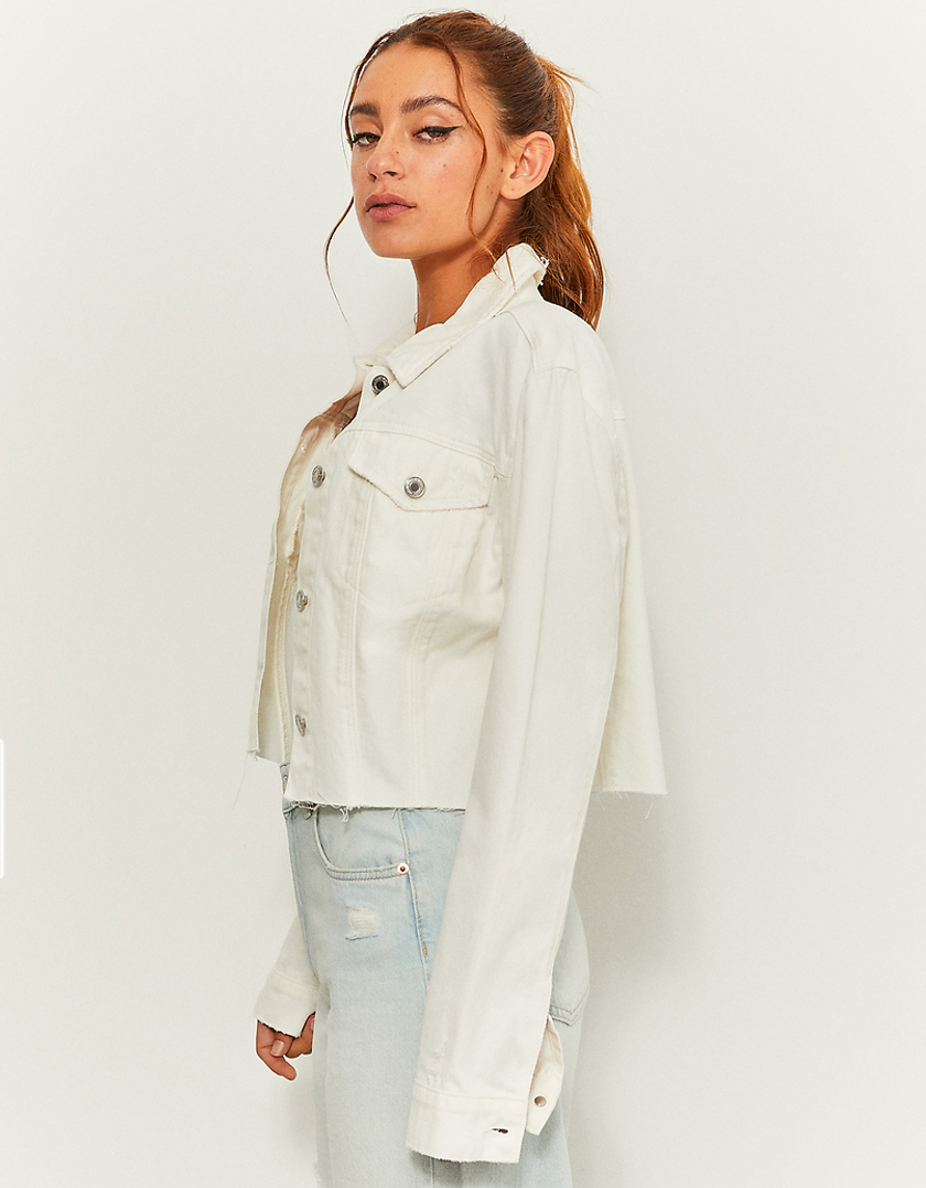 TALLY WEiJL, Biała krótka kurtka jeansowa for Women
