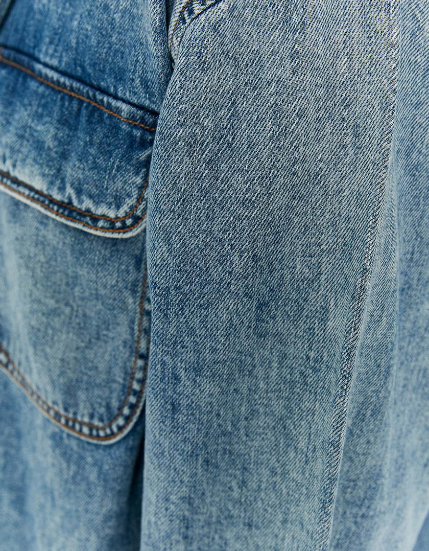 TALLY WEiJL, Niebieska kurtka jeansowa z kapturem for Women