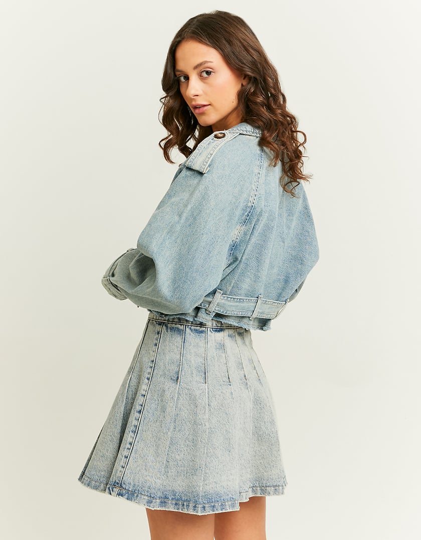 TALLY WEiJL, Cropped Denim Trench Coat for Women