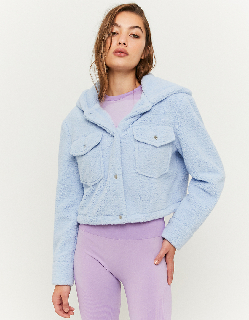 TALLY WEiJL, Blue Cropped Faux fur Jacket for Women