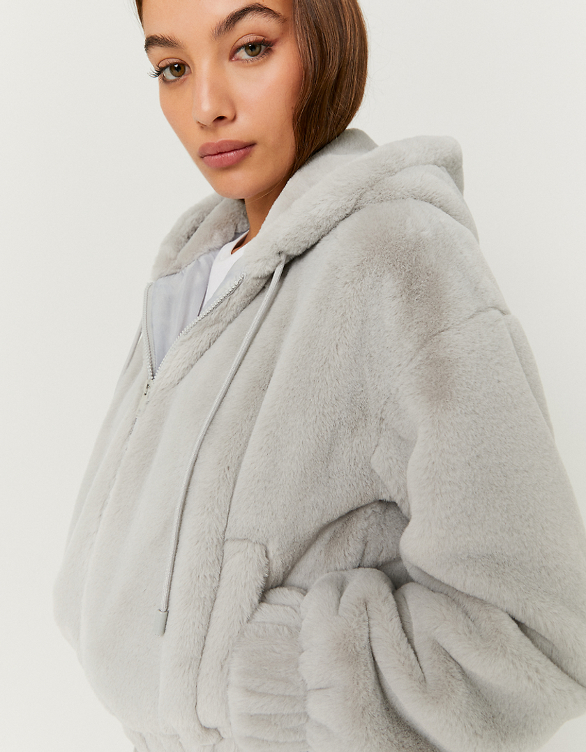 TALLY WEiJL, Faux Fur Cropped Jacket for Women