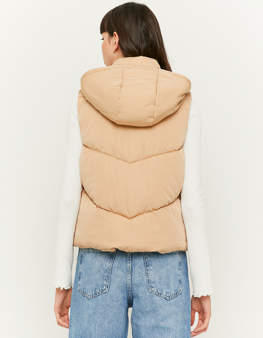 TALLY WEiJL, Beige Sleeveless Puffer Jacket for Women