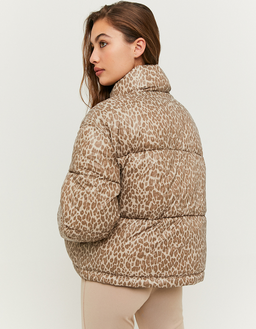 TALLY WEiJL, Animal Print Cropped Puffer Jacket for Women