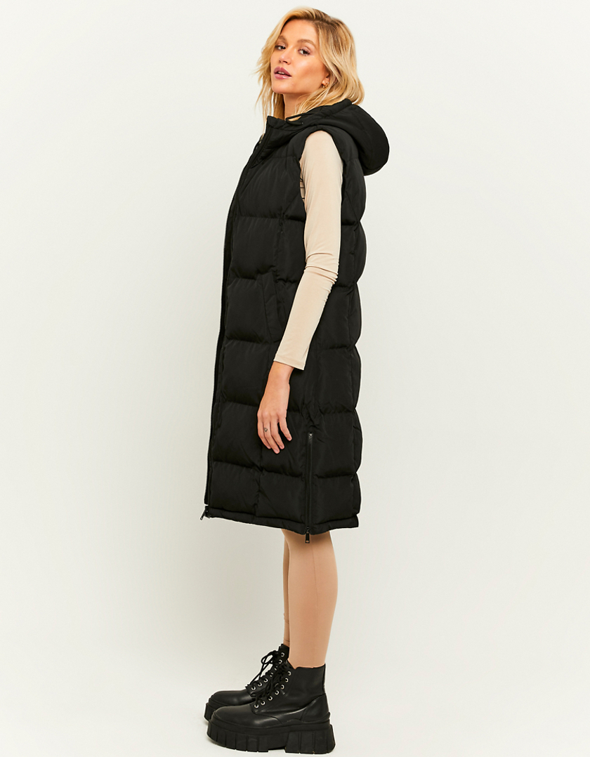 TALLY WEiJL, Black Long Sleeveless Puffer Jacket for Women