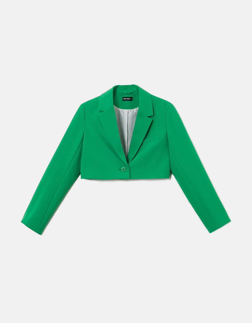 TALLY WEiJL, Green Cropped Blazer for Women