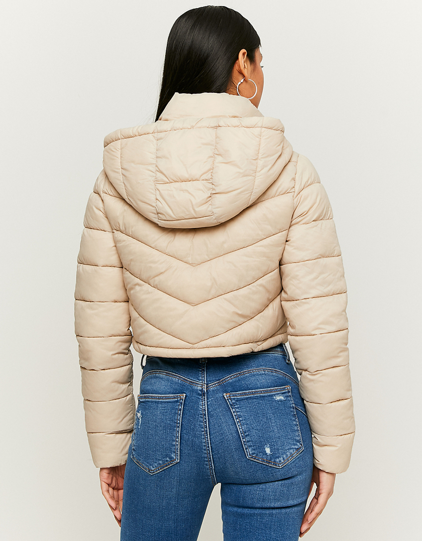 TALLY WEiJL, Beige Cropped Padded Jacket for Women