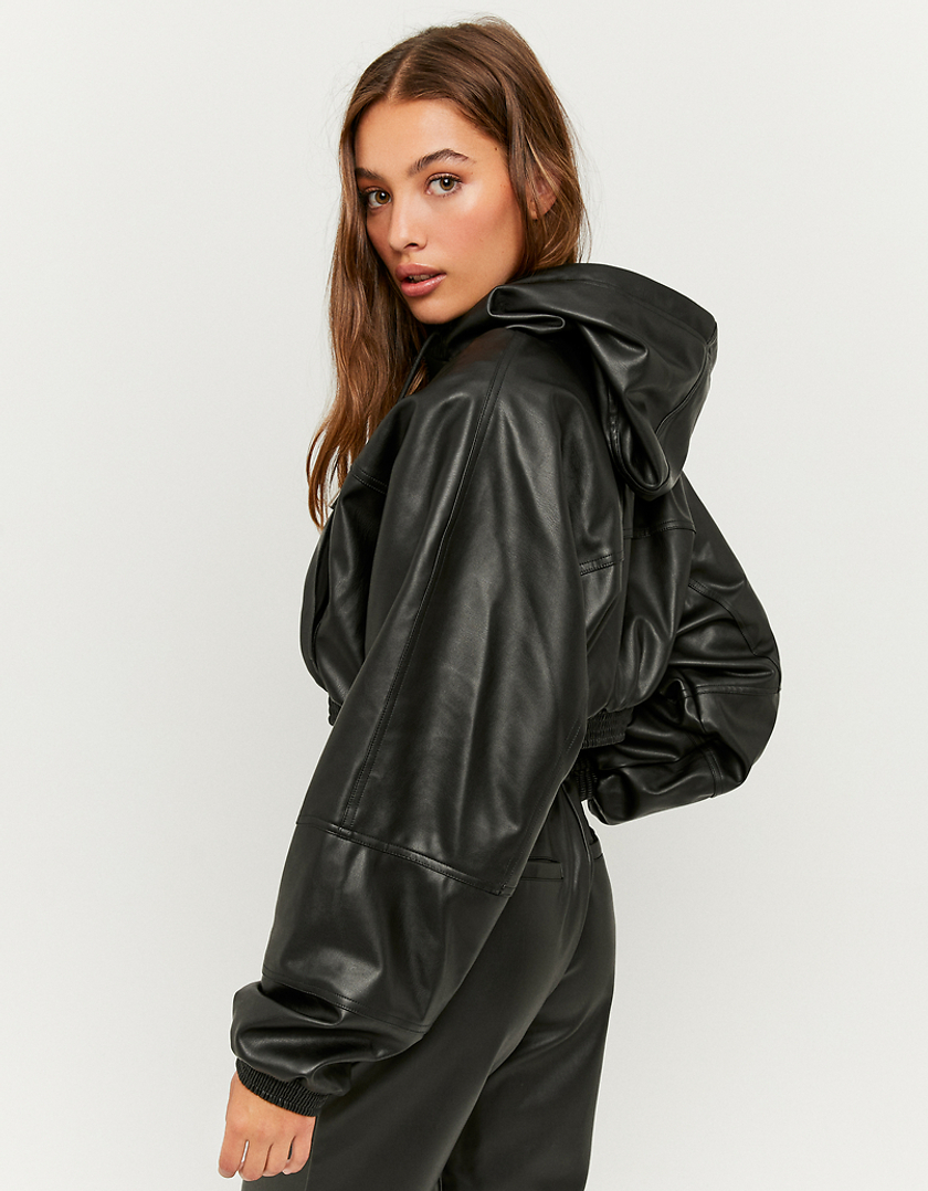 TALLY WEiJL, Black Faux Leather Jacket for Women
