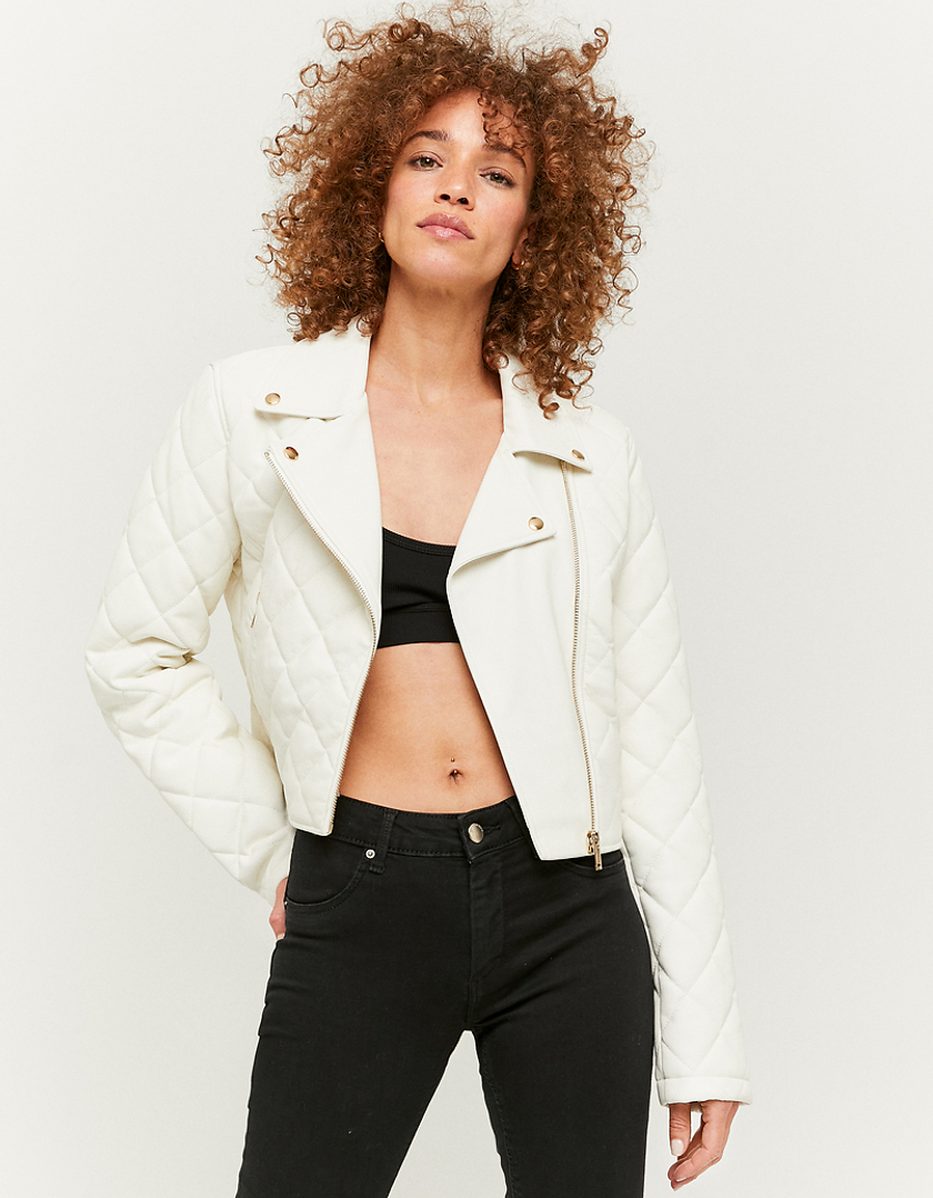 TALLY WEiJL, Quilted Faux Leather Biker Jacket for Women