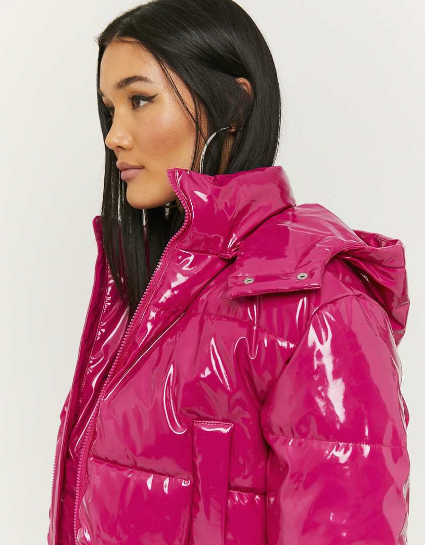 TALLY WEiJL, Pink Vinyl Puffer Jacket for Women