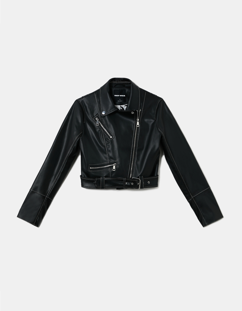 TALLY WEiJL, Μαύρο Biker Jacket από οικολογικό δέρμα for Women