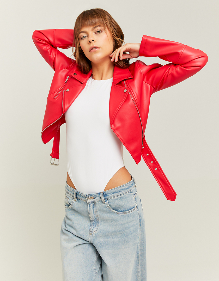 TALLY WEiJL, Rote Biker-Jacke aus Kunstleder for Women