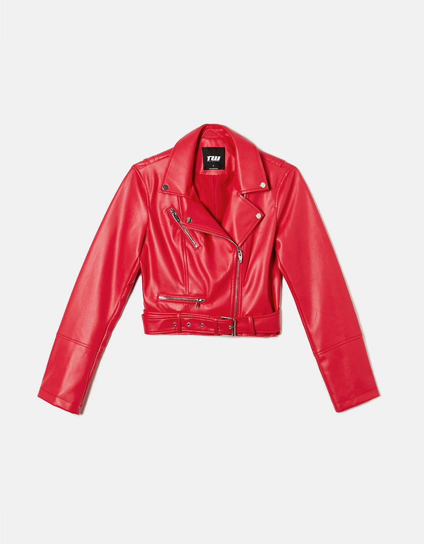 TALLY WEiJL, Rote Biker-Jacke aus Kunstleder for Women