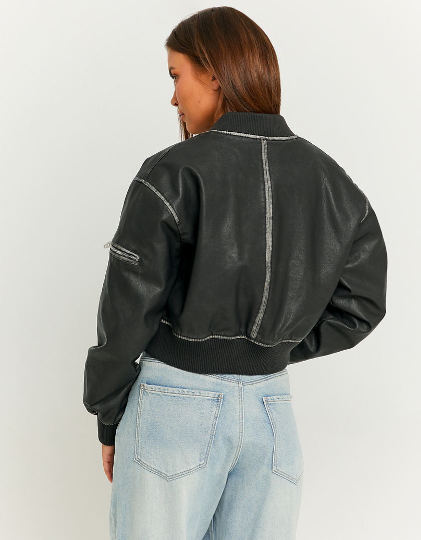 TALLY WEiJL, Black Fake Leather Bomber jacket for Women