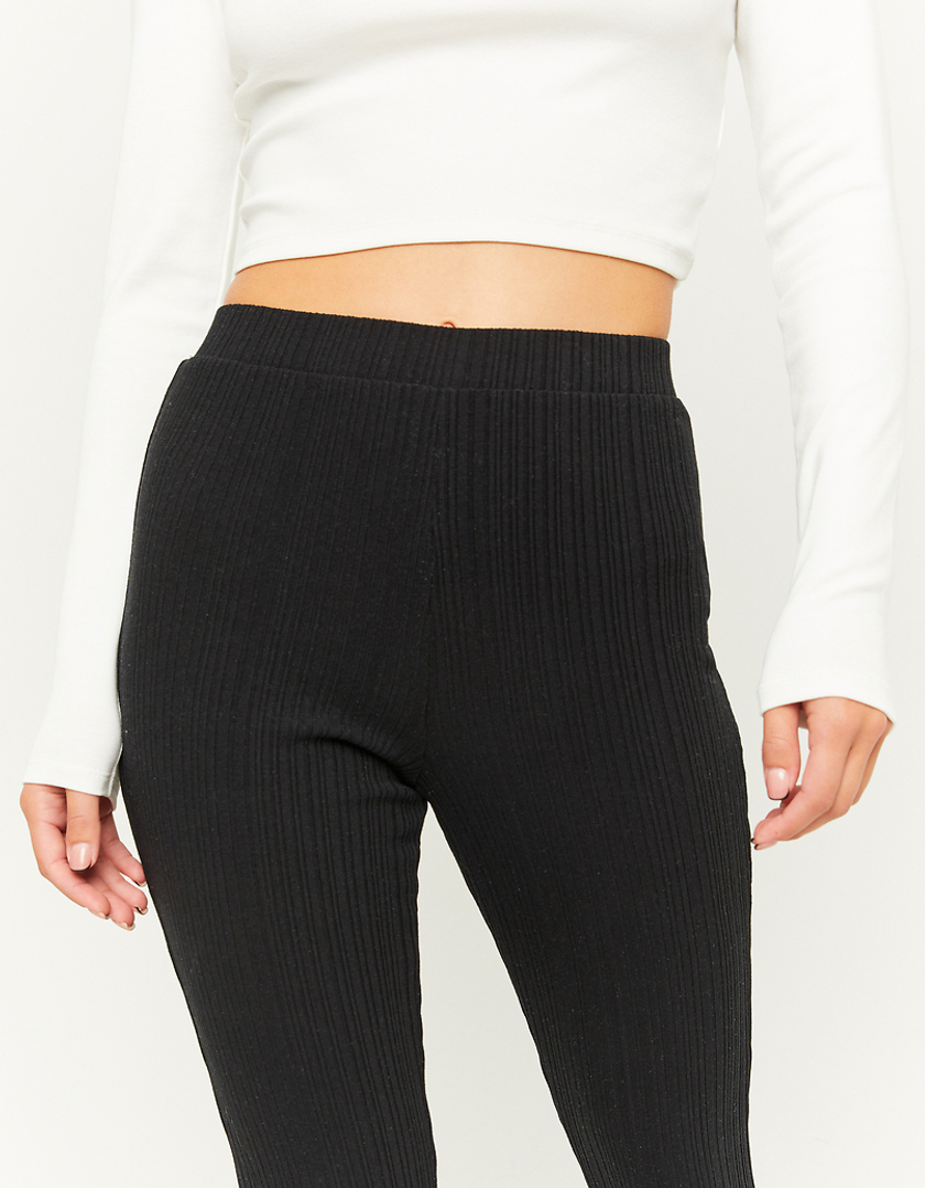 Flare Leggings for Women High Waisted Ribbed Knitted Yoga Pants