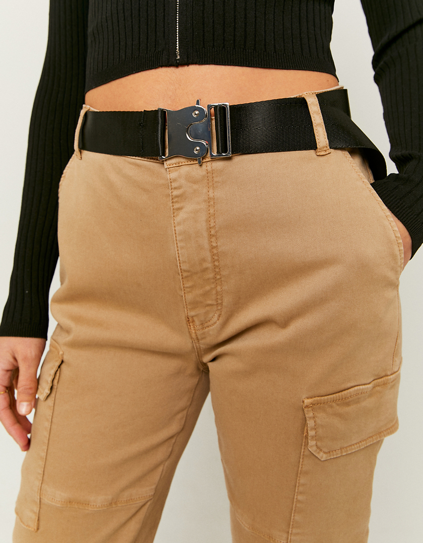 TALLY WEiJL, Beige High Waist Cargo Trousers for Women