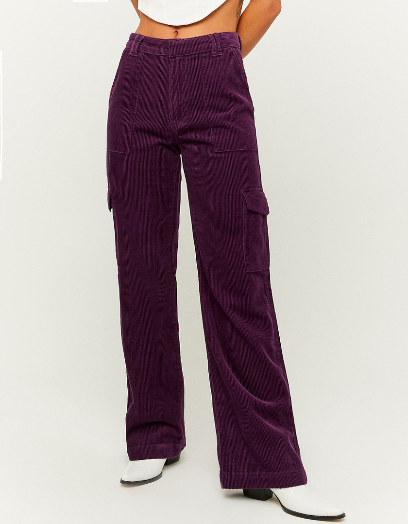 TALLY WEiJL, Pantalon Taille Haute Cargo Violet for Women