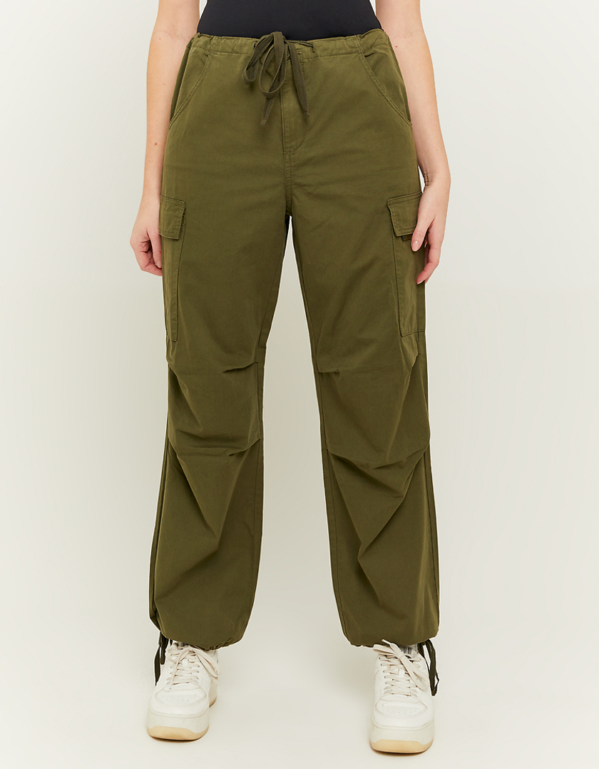 TALLY WEiJL, Green Mid Waist Parachute Trousers for Women