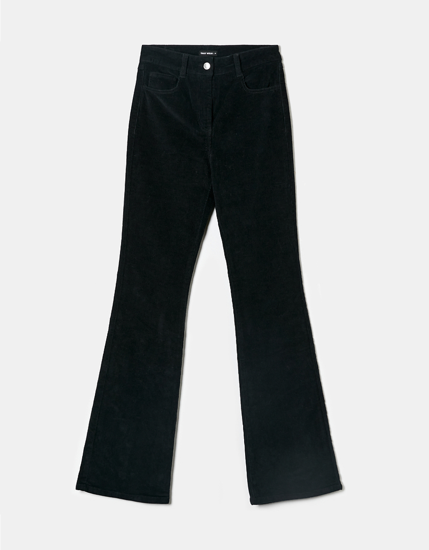 TALLY WEiJL, Black Corduroy Flare Trousers for Women