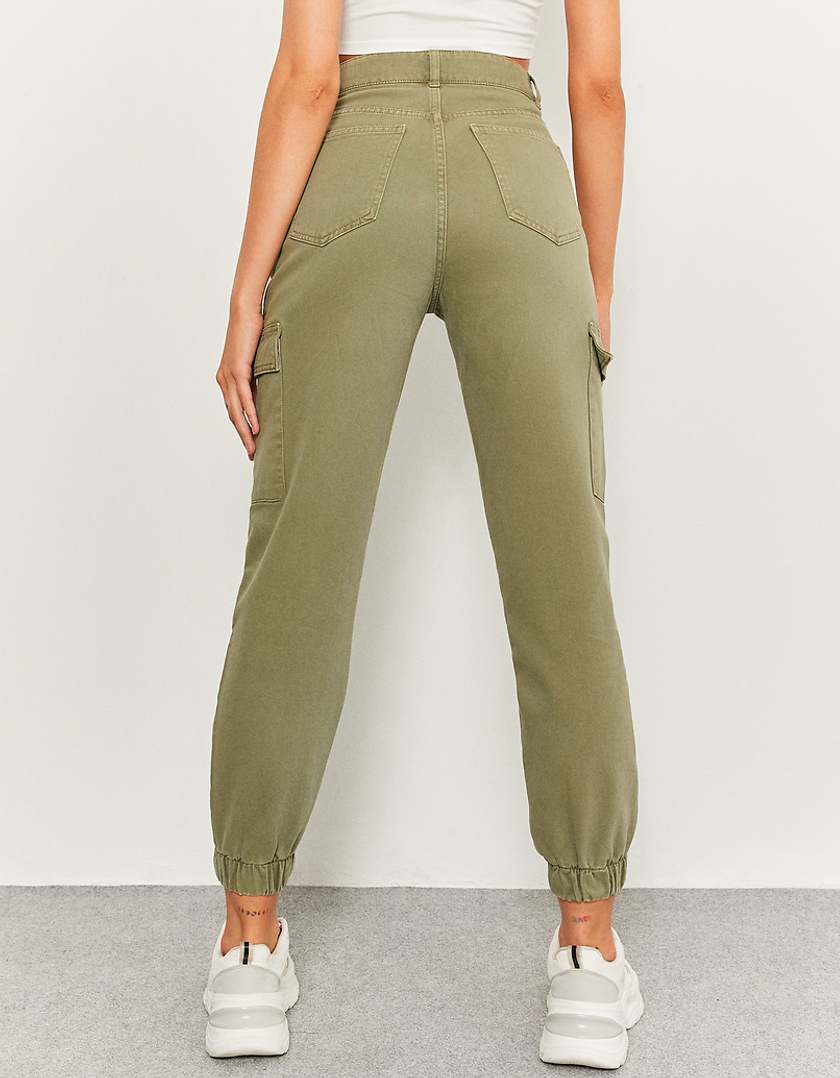 TALLY WEiJL, Jeans Taille Haute Cargo Vert for Women