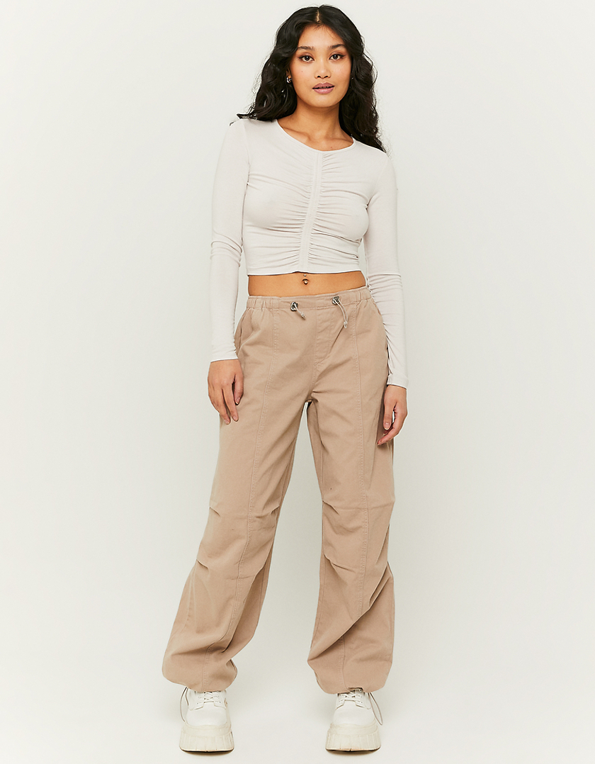 Braune Mid Waist Parachute Hose | TALLY WEiJL Deutschland