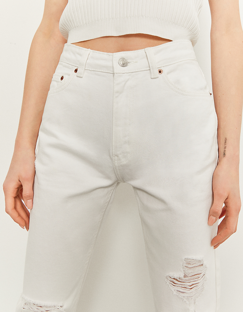 TALLY WEiJL, Pantalon Mom Taille Haute Blanc for Women