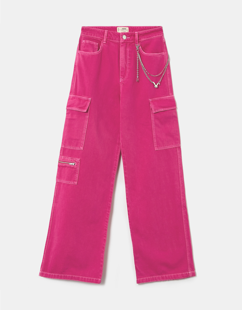 TALLY WEiJL, Pinke High Waist Cargo Trousers for Women