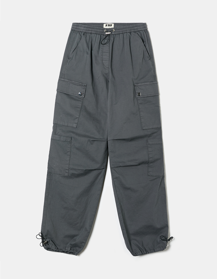 TALLY WEiJL, Grey High Waist Parachute Trousers for Women