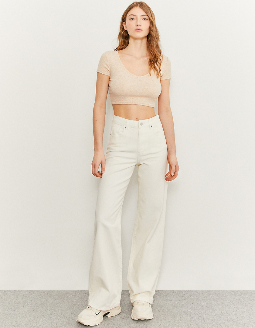 TALLY WEiJL, Pantalon Blanc Taille Haute Jambe Large for Women