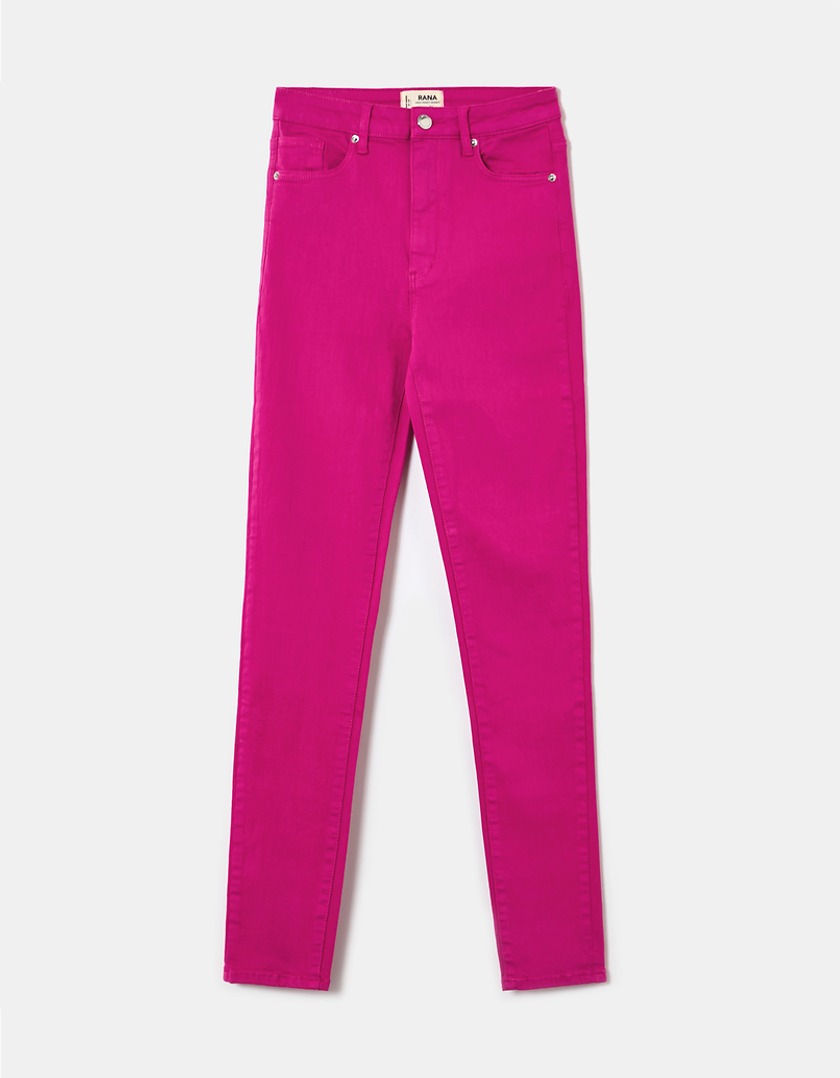TALLY WEiJL, Różowe spodnie skinny z wysokim stanem for Women