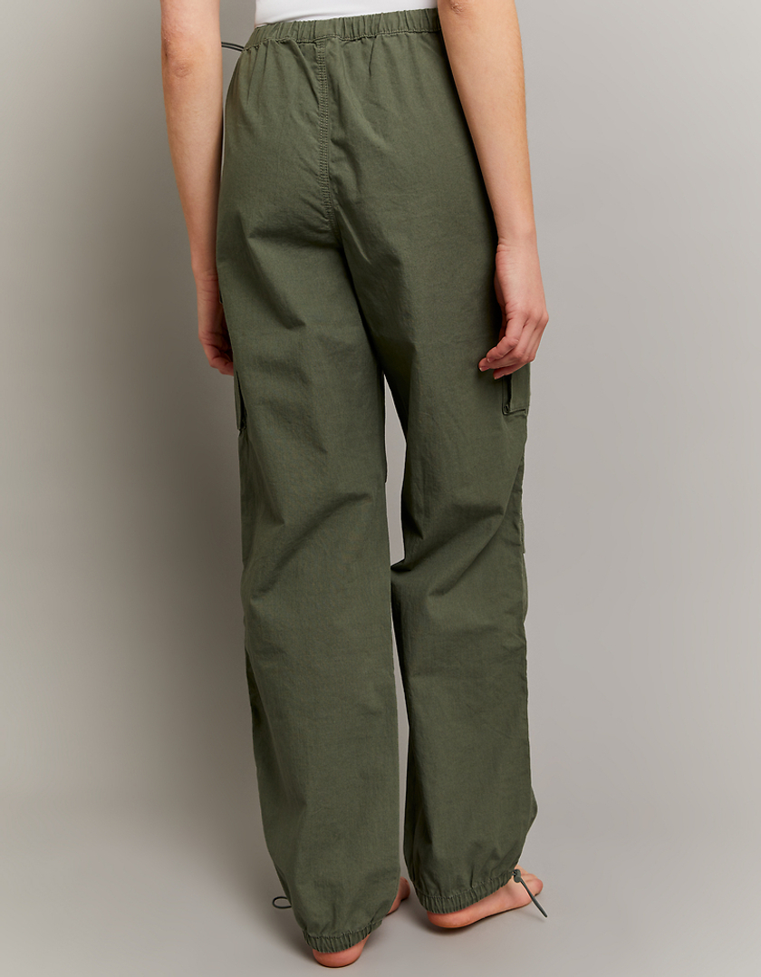 TALLY WEiJL, Green High Waist Cargo Parachute Trousers for Women
