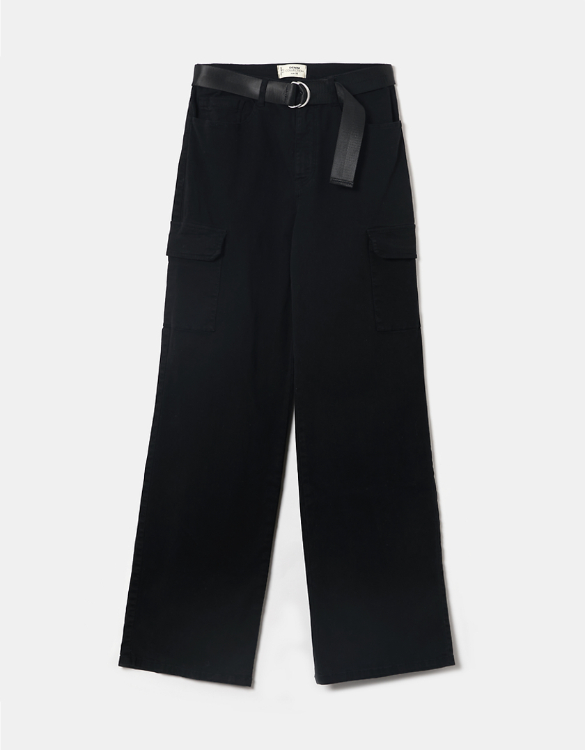 TALLY WEiJL, Black High Waist Cargo Trousers for Women