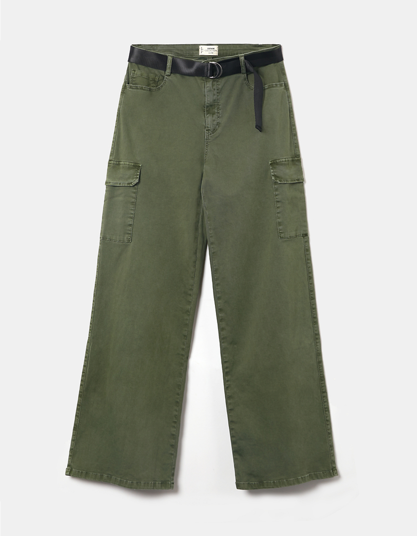 TALLY WEiJL, Grüne High Waist Cargo Trousers for Women