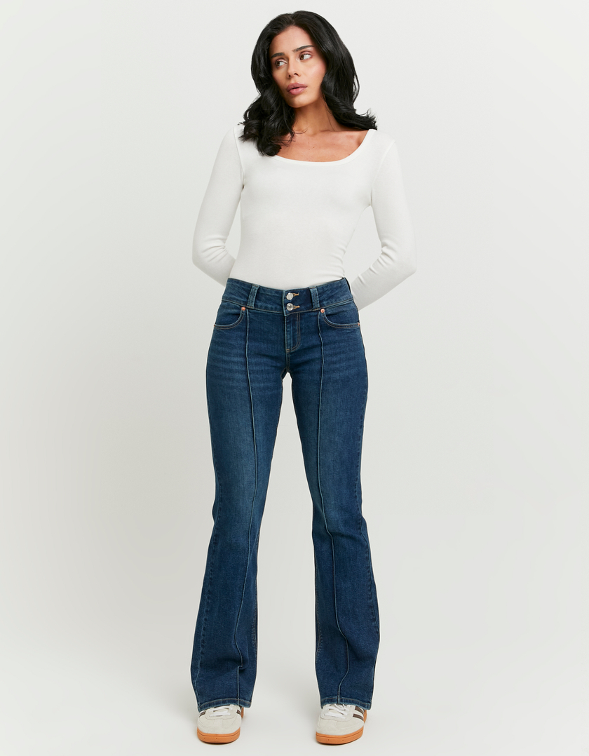 Blue Low Waist Flare Jeans