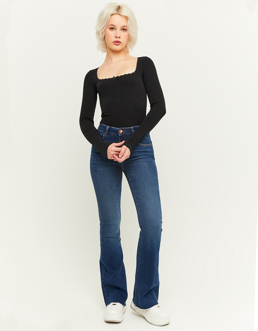 Mid Waist Push Up Flare Jeans