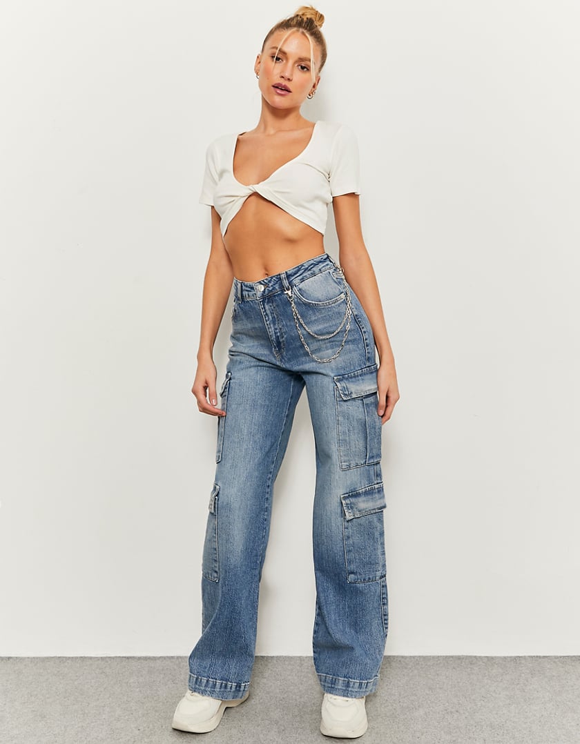 TALLY WEiJL, Jeans Taille haute Cargo Large for Women