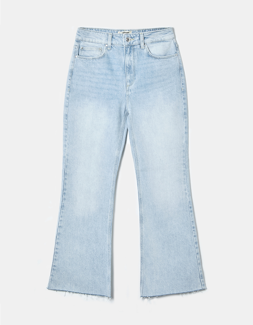 TALLY WEiJL, High Waist Cropped Flare Jeans for Women