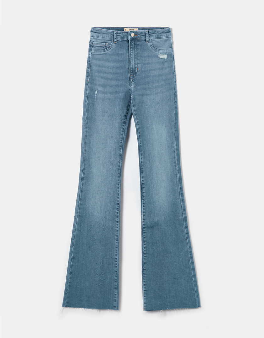 TALLY WEiJL, Blaue High Waist Skinny Flare Jeans for Women