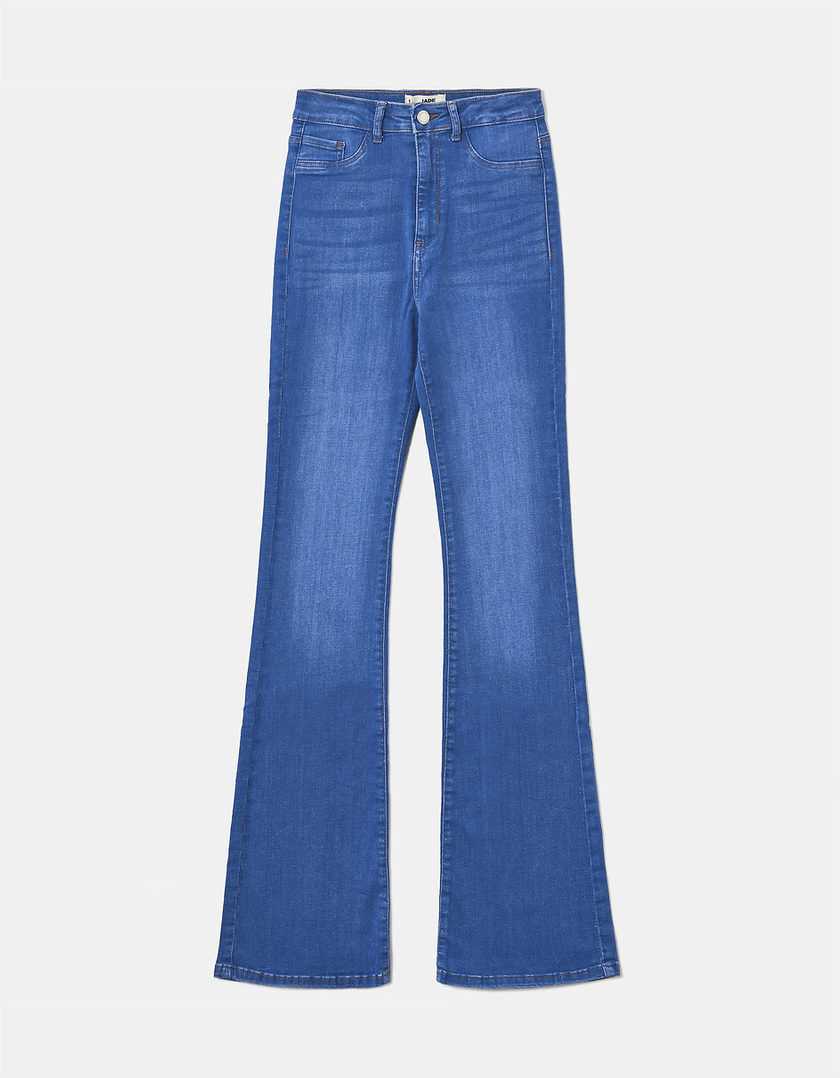 TALLY WEiJL, Niebieskie jeansy dzwony z wysokim stanem for Women