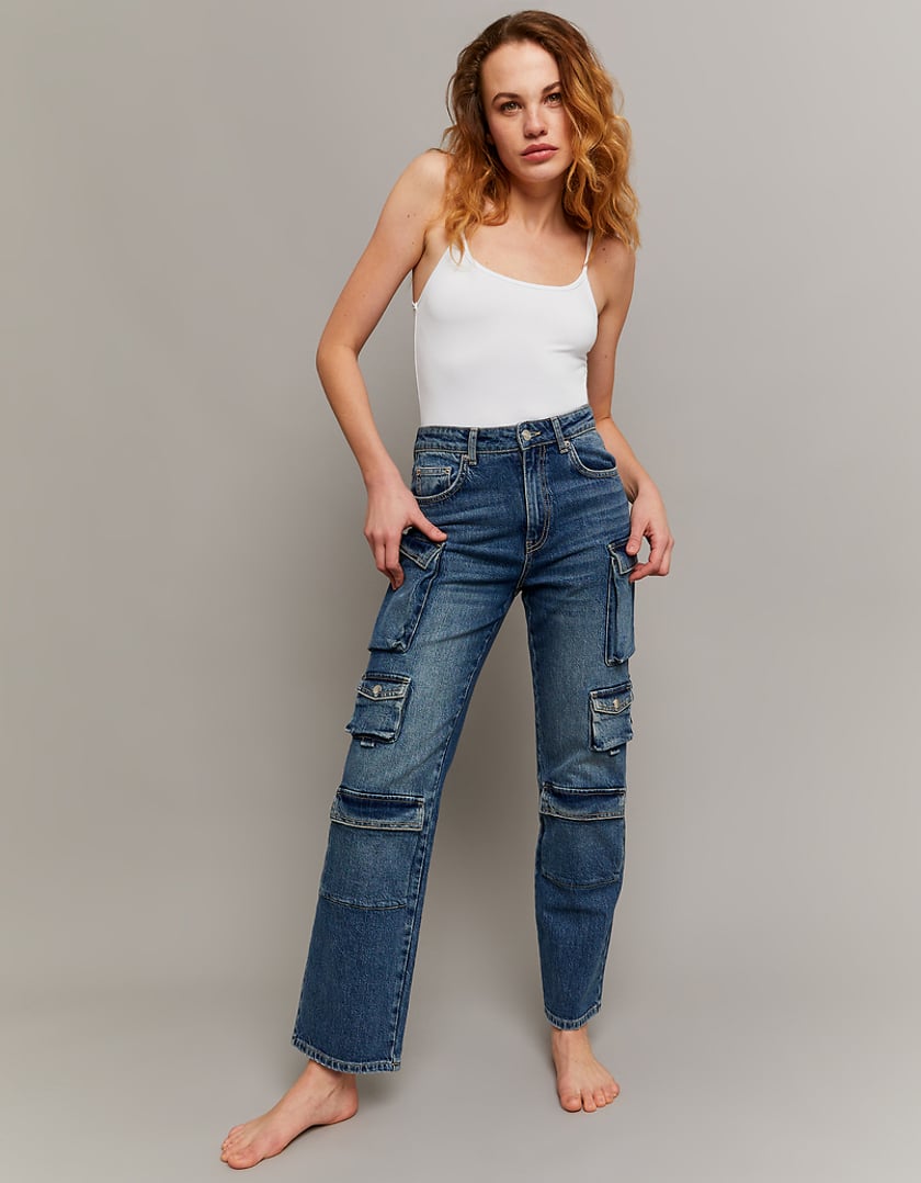 TALLY WEiJL, Jeans Cargo multitasche a vita media for Women