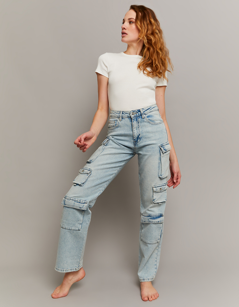 TALLY WEiJL, Jeans Cargo multitasche a vita media for Women