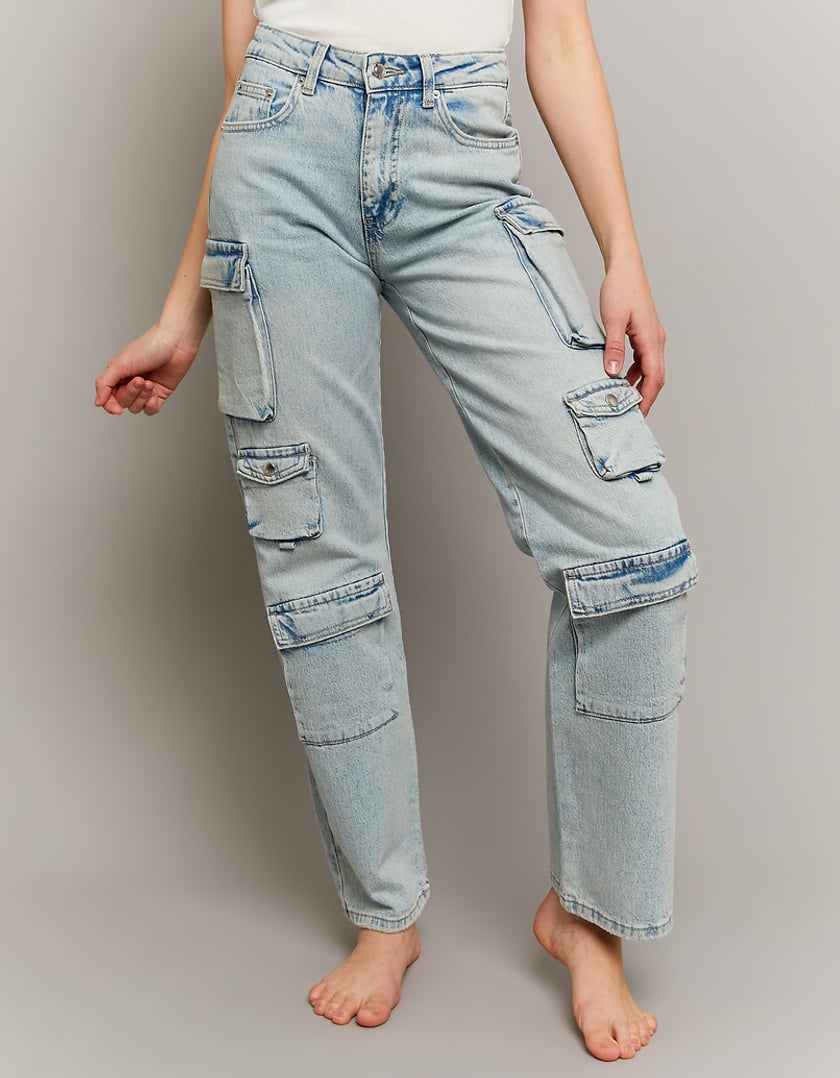 TALLY WEiJL, Mid Waist Cargo Jeans mit mehreren Taschen for Women