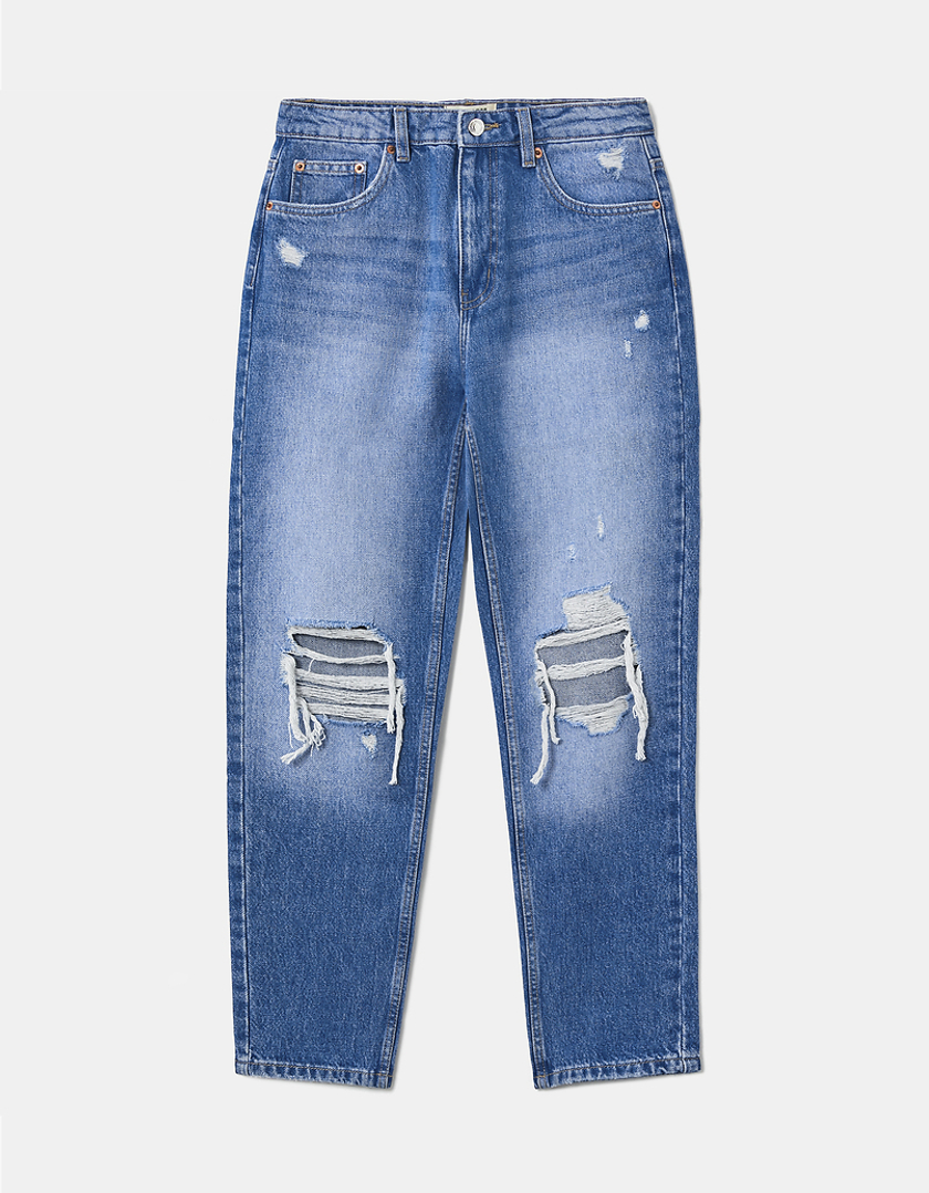 TALLY WEiJL, Blaue High Waist Mom Jeans for Women
