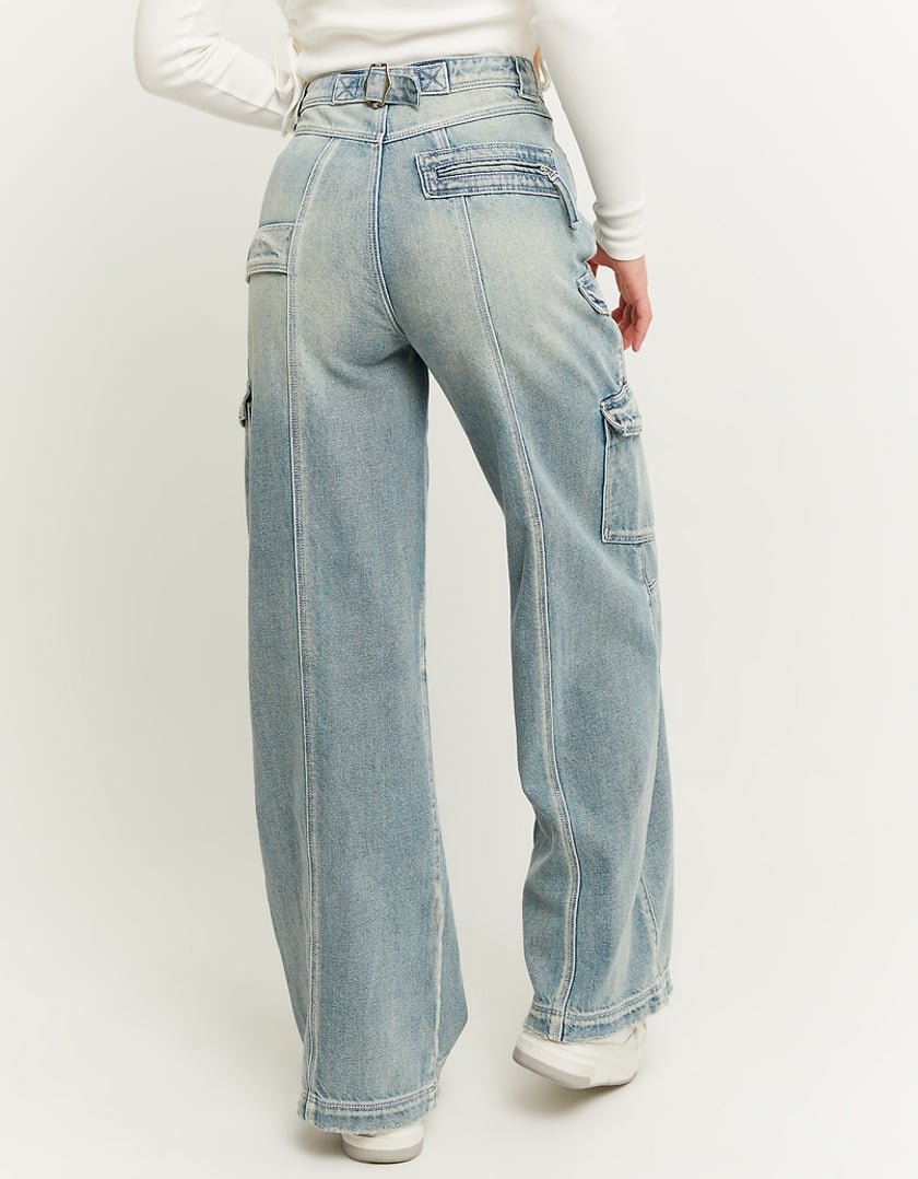 TALLY WEiJL, High Waist Fancy Wide Leg Cargo Jeans for Women